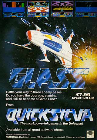 A full page advertisement for Glass placed after the take over of Quicksilva. 