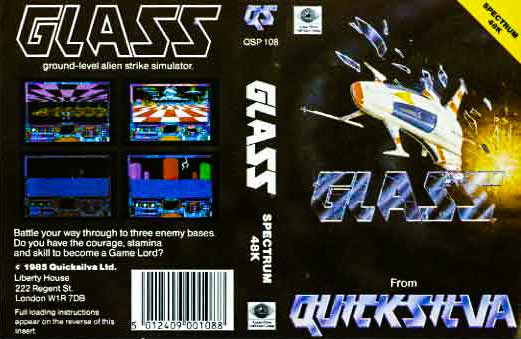 This is the final composite for the inlay for Glass, featuring the illustration, logos and screenshots from the game.