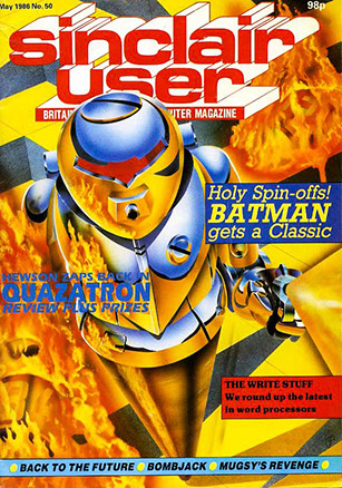The illustration has text and logos keyed in to complete the cover of Sinclair User Issue 50