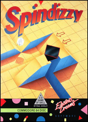 The C64 cassette inlay for Spindizzy including logo and illustration