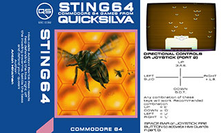 The cassette inlay for the Commodore 64 release of Sting 64