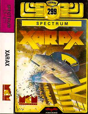 Firebird's printed cassette inlay featured the Xarax illustration and logo.