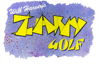 The original Zany Golf had a paint spattered background which was removed for the final inlay at the repro stage.